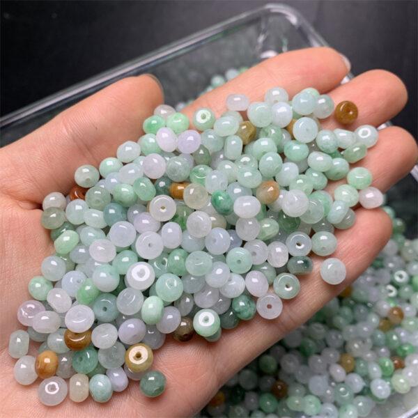 50 pcs / 100 pcs rondelle shape genuine natural colorful jadeite bead, jade bead