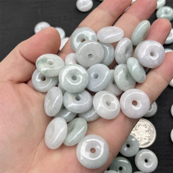 20 pcs / 50 pcs rondelle shape genuine natural jadeite bead, jade bead - Image 2