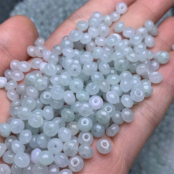 20 pcs / 50 pcs small rondelle shape genuine natural icy jadeite bead, jade bead - Image 2