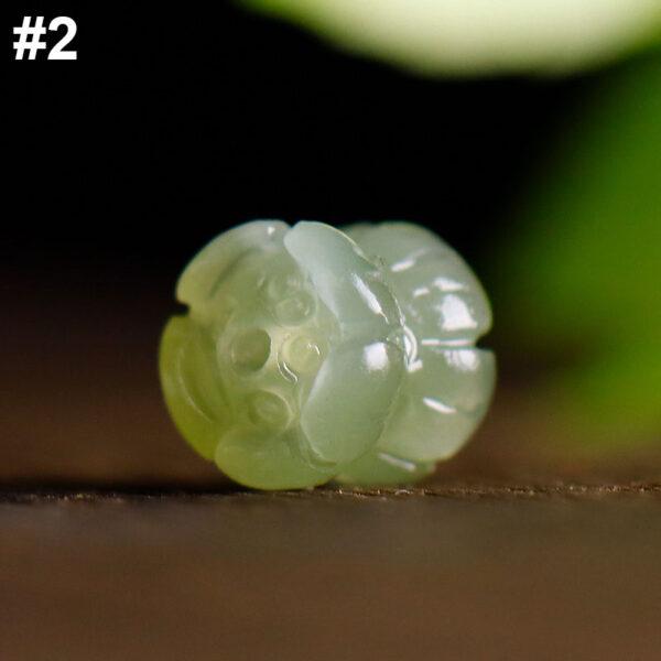 double side lotus flowers shape genuine natural nephrite jade bead - Image 7
