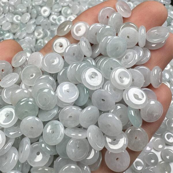 20 pcs / 50 pcs 9mm rondelle shape genuine natural icy jadeite bead, jade bead - Image 2