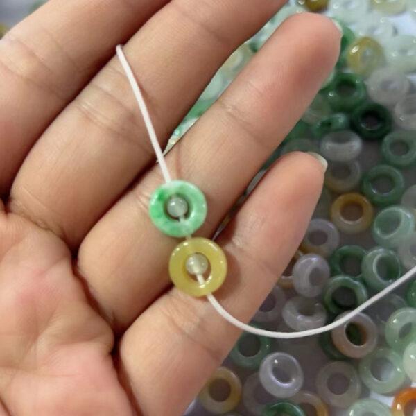 20 pcs / 50 pcs 10mm ring shape genuine natural icy colorful jadeite bead, jade bead, jadeite jump ring - Image 2