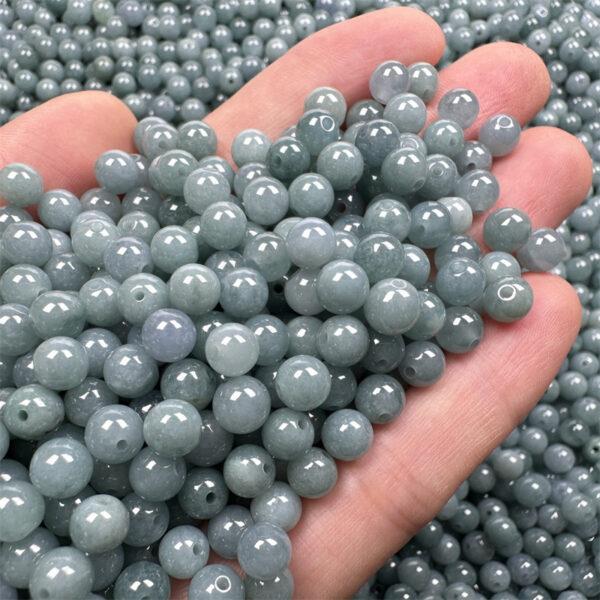 50 pcs / 100 pcs 5.5 mm round shape genuine natural light blue jadeite bead - Image 2