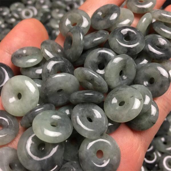 10 pcs / 20 pcs 14 - 19 mm rondelle shape genuine natural gray jadeite bead - Image 2