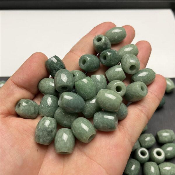 10 pcs / 20 pcs 13 mm drum shape genuine natural oily green jadeite bead - Image 2