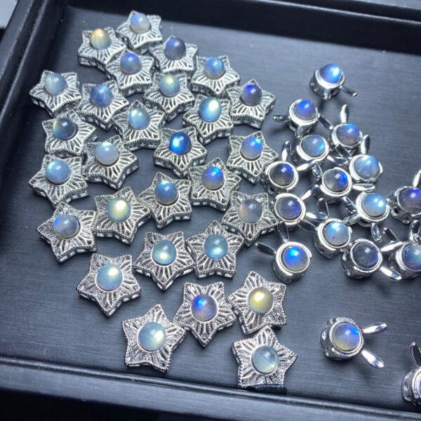 5 pcs / 10 pcs star and rabbit head shape natural moonstone bead - Image 2