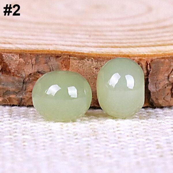 high quality rondelle shape genuine natural nephrite jade bead - Image 6