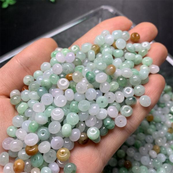 50 pcs / 100 pcs rondelle shape genuine natural colorful jadeite bead, jade bead - Image 2