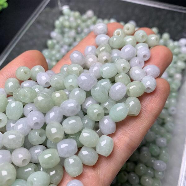 50 pcs / 100 pcs rice shape genuine natural icy jadeite bead, jade bead - Image 2