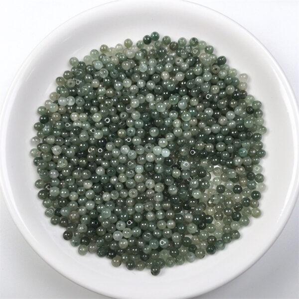 100 pcs small round shape genuine natural green jadeite bead, jade bead - Image 2