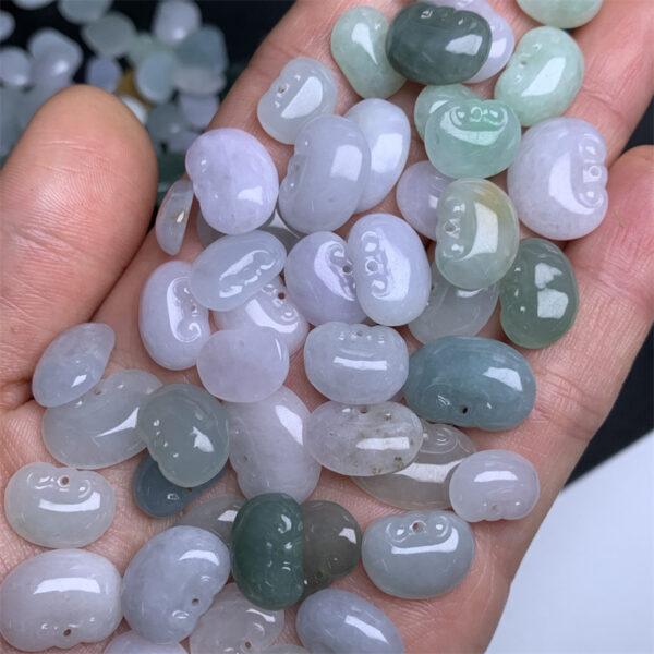10 pcs / 20 pcs ruyi flower shape genuine natural jadeite charm, jade charm - Image 2