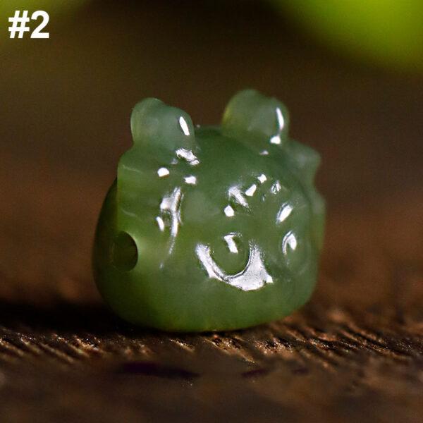 high quality cute dragon head shape genuine natural nephrite jade bead - Image 6