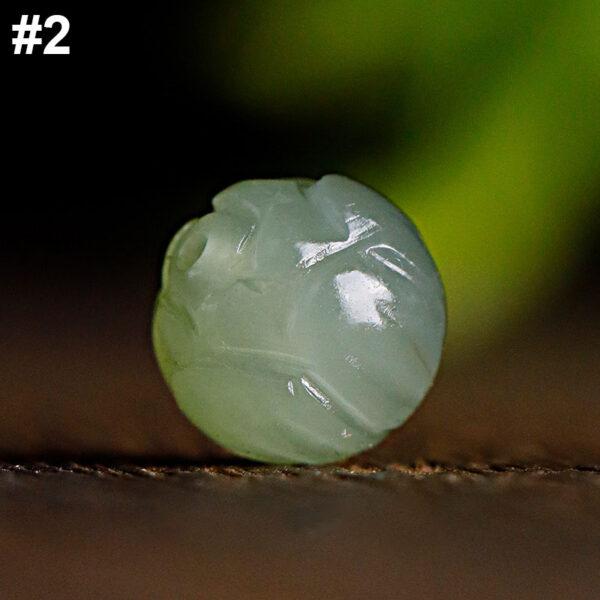 lotus flower bud shape genuine natural nephrite jade bead - Image 7