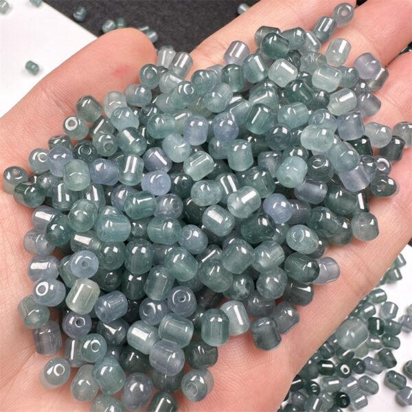 20 pcs / 50 pcs cylinder shape genuine natural icy blue jadeite bead, jade bead - Image 3