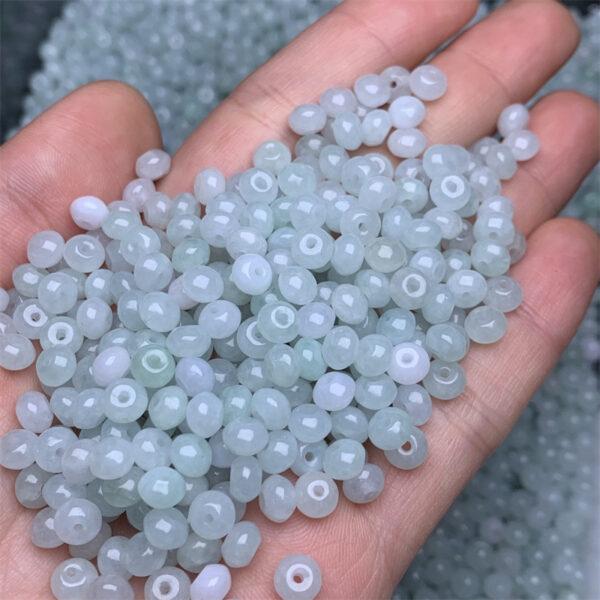 20 pcs / 50 pcs small rondelle shape genuine natural icy jadeite bead, jade bead - Image 3