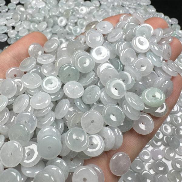 20 pcs / 50 pcs 9mm rondelle shape genuine natural icy jadeite bead, jade bead - Image 3