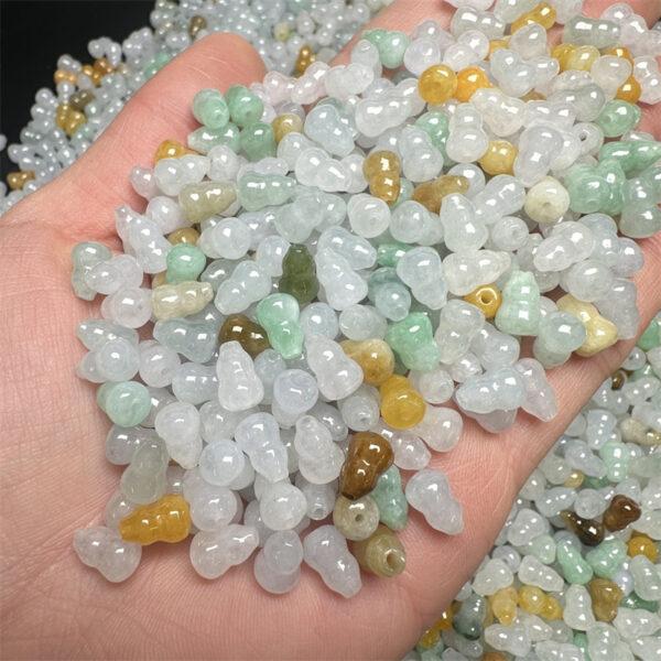 50 pcs 8mm gourd shape genuine natural colorful icy jadeite bead, jade bead - Image 3