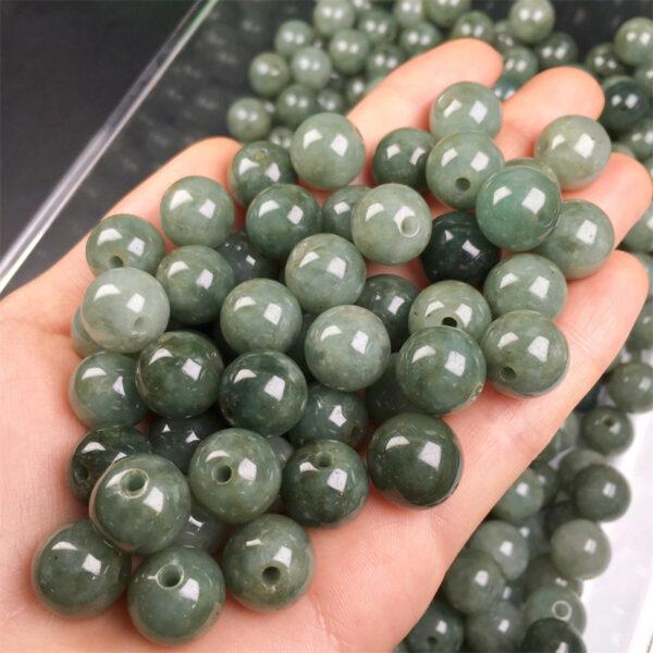 20 pcs / 50 pcs 13mm round shape genuine natural oily green jadeite bead, jade bead - Image 3