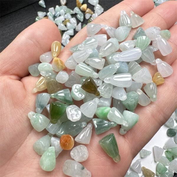 10 pcs / 20 pcs lotus shape genuine natural icy colorful jadeite charm - Image 3