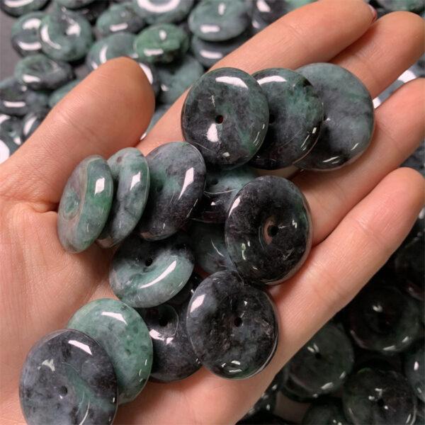 10 pcs 22 - 26 mm rondelle shape genuine natural gray jadeite bead - Image 3