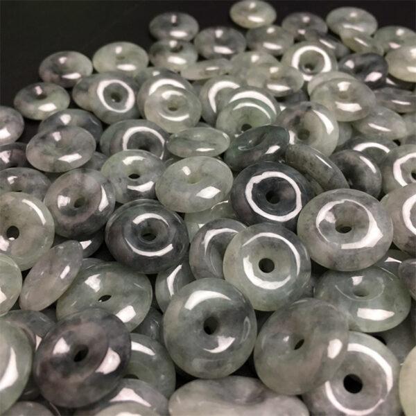 10 pcs / 20 pcs 14 - 19 mm rondelle shape genuine natural gray jadeite bead - Image 3
