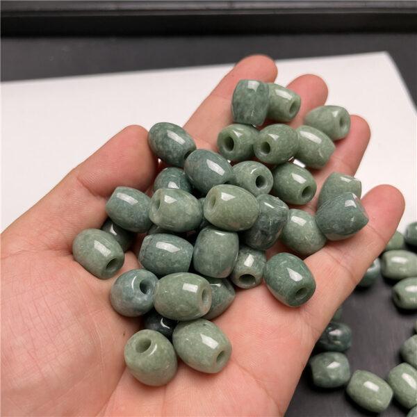 10 pcs / 20 pcs 13 mm drum shape genuine natural oily green jadeite bead - Image 3