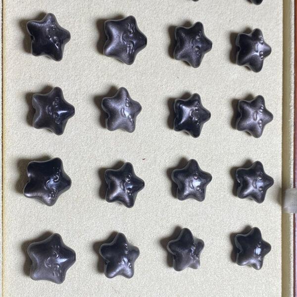 5 pcs / 10 pcs cute star shape natural obsidian bead - Image 3
