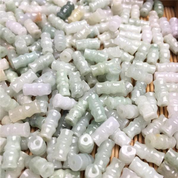 50 pcs / 100 pcs bamboo knot shape genuine natural jadeite bead, jade bead - Image 3
