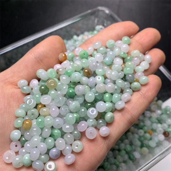 50 pcs / 100 pcs rondelle shape genuine natural colorful jadeite bead, jade bead - Image 3