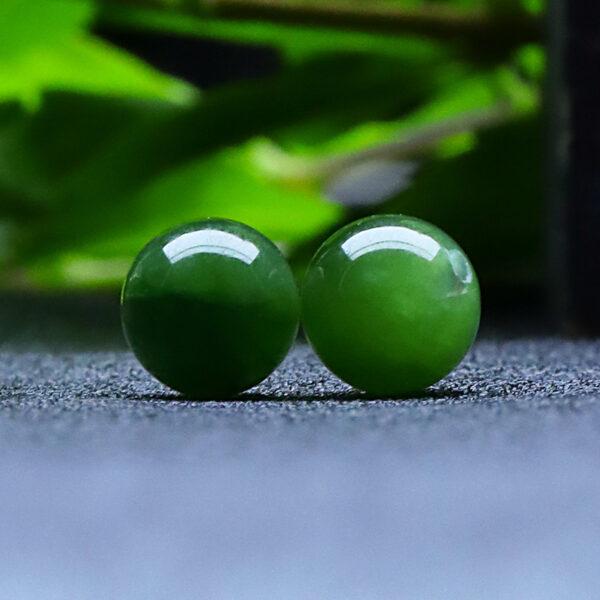 high quality round shape genuine natural nephrite jade bead - Image 3
