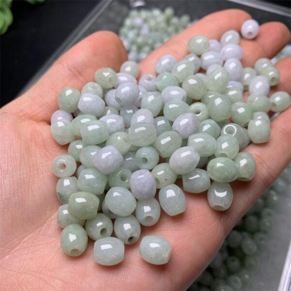 50 pcs / 100 pcs rice shape genuine natural icy jadeite bead, jade bead - Image 3