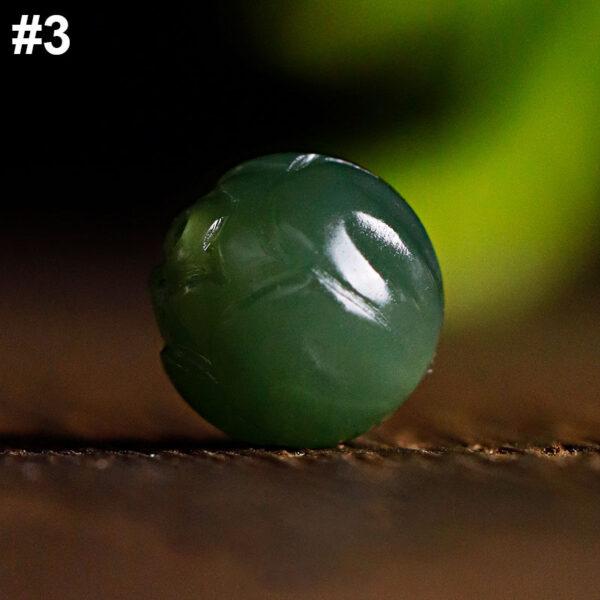 lotus flower bud shape genuine natural nephrite jade bead - Image 8