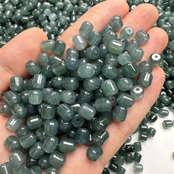 10 pcs / 20 pcs cylinder shape genuine natural icy blue jadeite bead, jade bead - Image 4