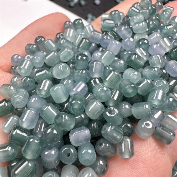 20 pcs / 50 pcs cylinder shape genuine natural icy blue jadeite bead, jade bead - Image 4