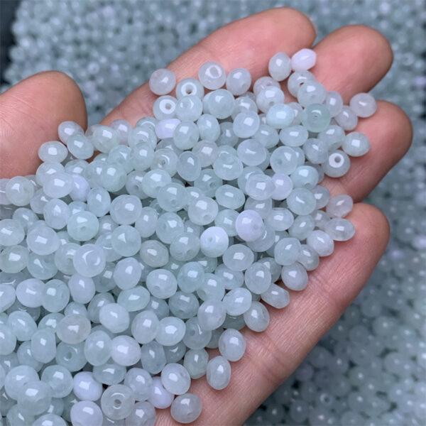 20 pcs / 50 pcs small rondelle shape genuine natural icy jadeite bead, jade bead - Image 4