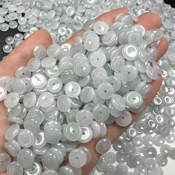 20 pcs / 50 pcs 9mm rondelle shape genuine natural icy jadeite bead, jade bead - Image 4