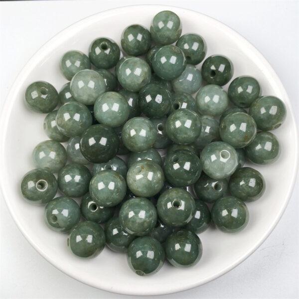 20 pcs / 50 pcs 13mm round shape genuine natural oily green jadeite bead, jade bead - Image 4