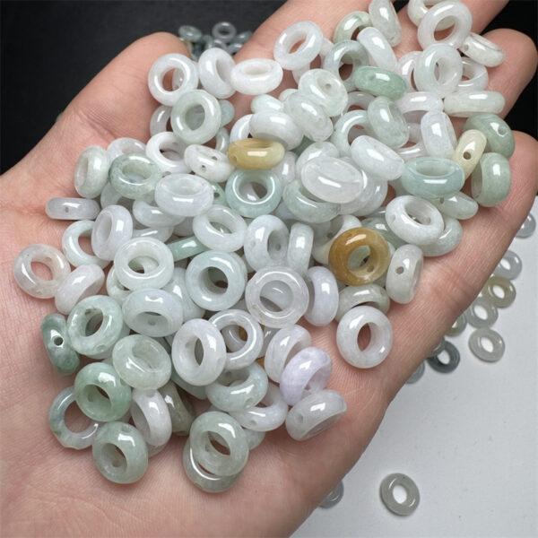 20 pcs / 50 pcs 10mm ring shape genuine natural icy colorful jadeite bead, jade bead, jadeite jump ring - Image 4