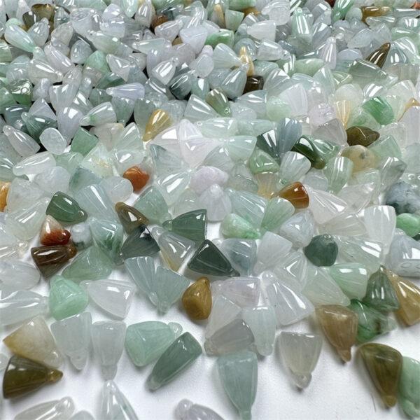 10 pcs / 20 pcs lotus shape genuine natural icy colorful jadeite charm - Image 4