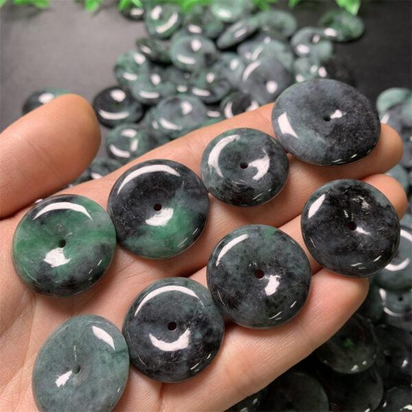 10 pcs 22 - 26 mm rondelle shape genuine natural gray jadeite bead - Image 4