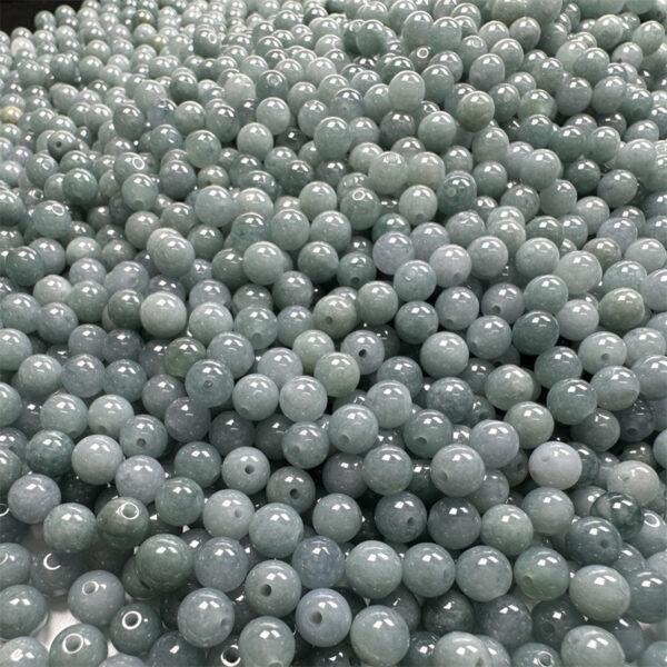 50 pcs / 100 pcs 5.5 mm round shape genuine natural light blue jadeite bead - Image 4