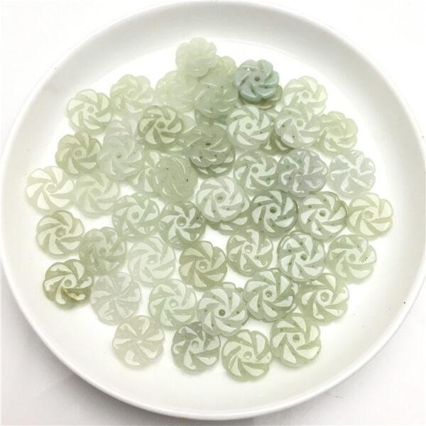 20 pcs / 50 pcs 11 mm flower shape genuine natural jadeite bead - Image 4