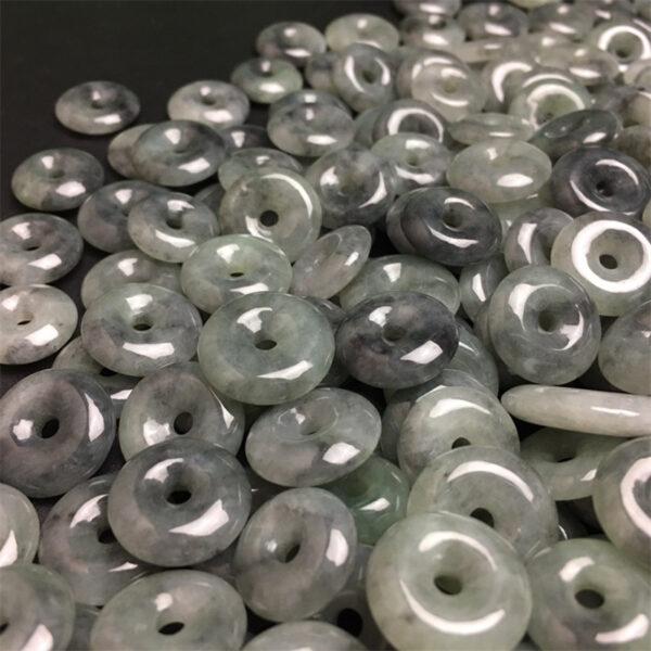 10 pcs / 20 pcs 14 - 19 mm rondelle shape genuine natural gray jadeite bead - Image 4