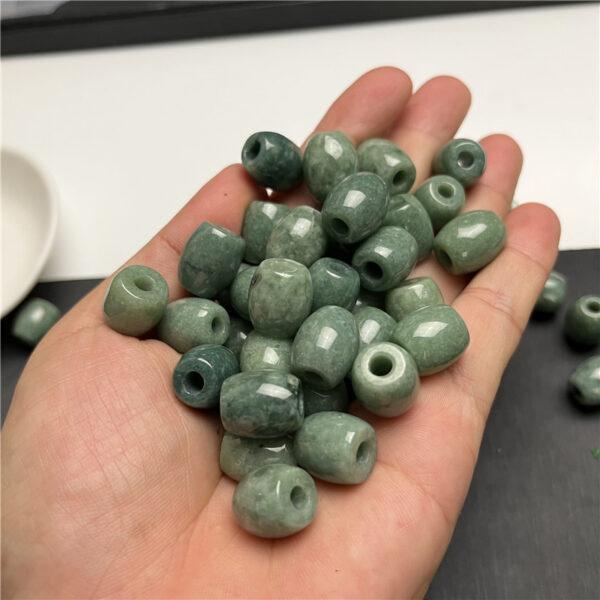 10 pcs / 20 pcs 13 mm drum shape genuine natural oily green jadeite bead - Image 4