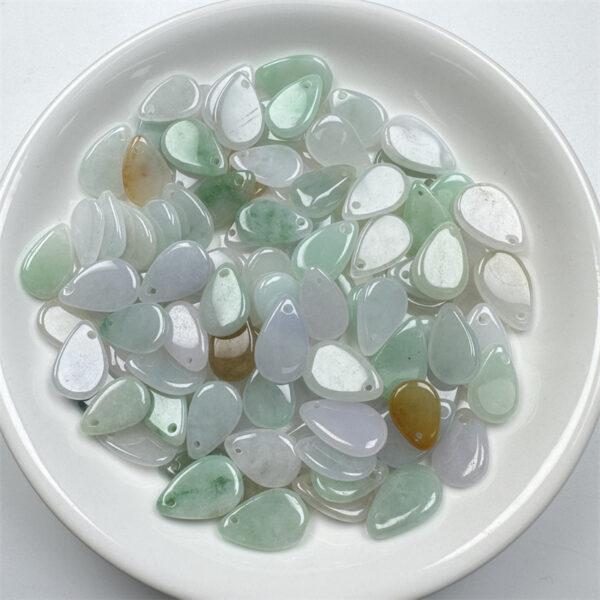 50 pcs 11 - 16 mm flat droplet shape genuine natural icy jadeite bead - Image 4