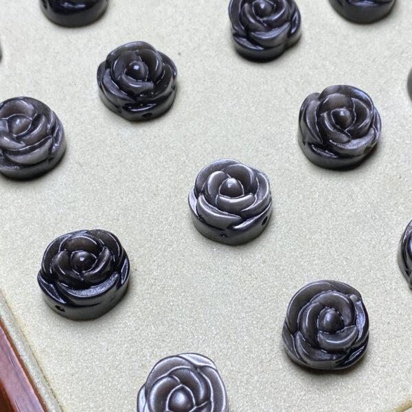 5 pcs / 10 pcs nice rose flower shape natural obsidian bead - Image 4