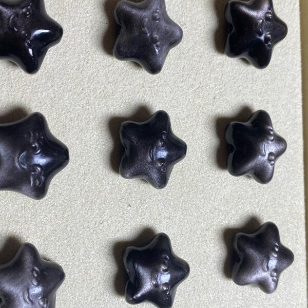 5 pcs / 10 pcs cute star shape natural obsidian bead - Image 4
