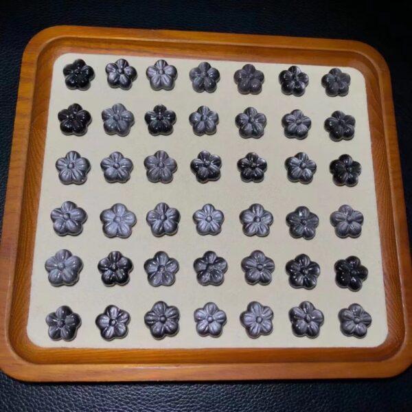 5 pcs / 10 pcs flower shape natural obsidian bead - Image 4