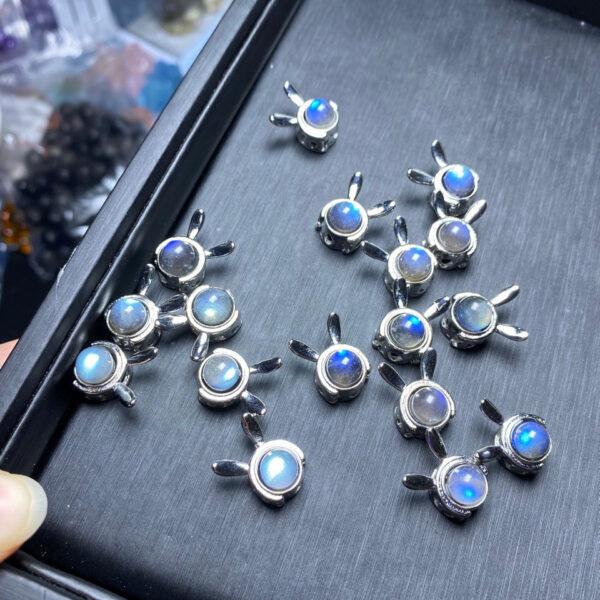 5 pcs / 10 pcs star and rabbit head shape natural moonstone bead - Image 4