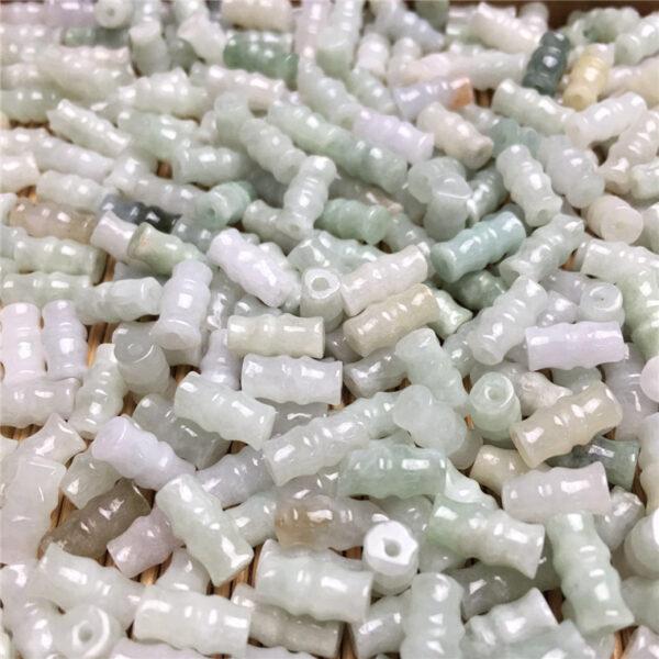 50 pcs / 100 pcs bamboo knot shape genuine natural jadeite bead, jade bead - Image 4
